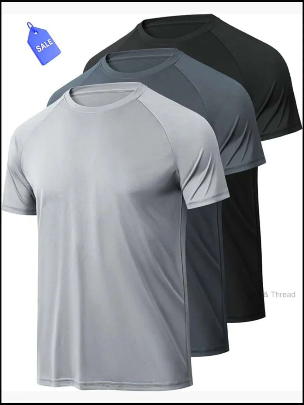 Men's Moisture Wicking Quick Dry Athletic Performance T-Shirt 3-Pack